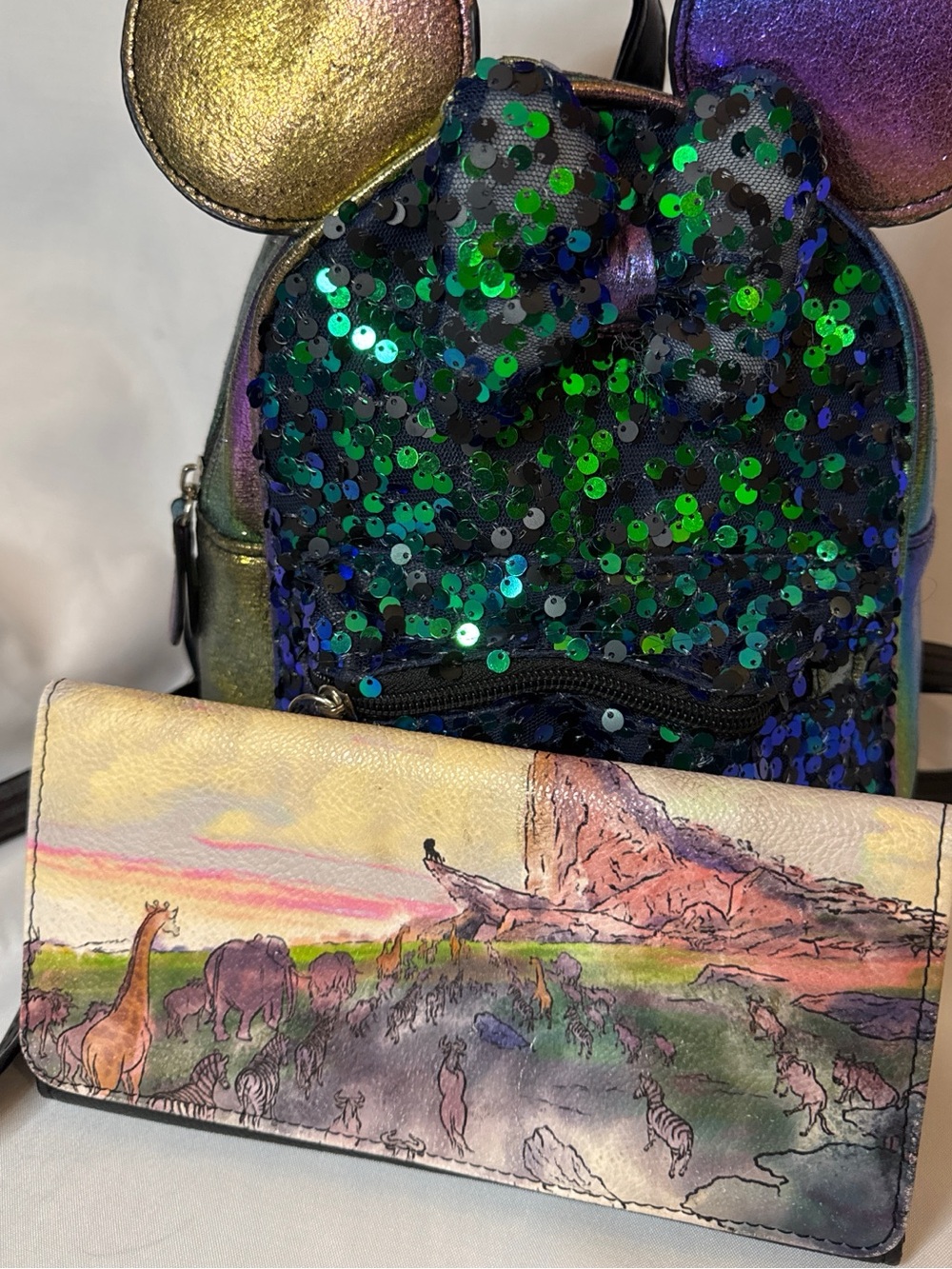 Disney Loungefly  Black Foldover Wallet Lion King Pride Rock